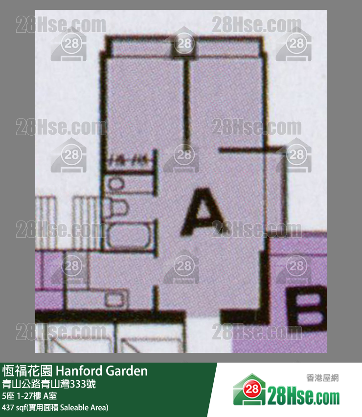 恒福花园 5座8楼 A室 平面图