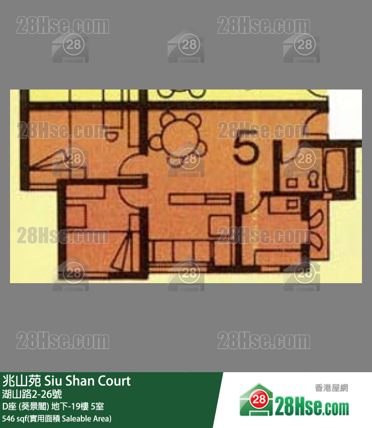 兆山苑 D座 (葵景阁)6楼 5室 平面图