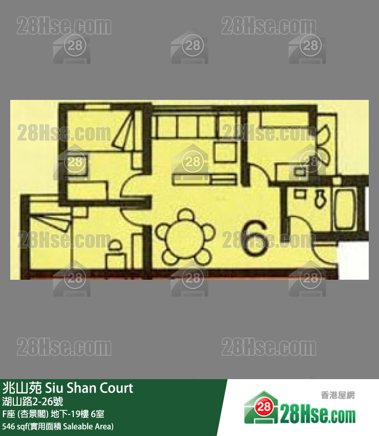 兆山苑 F座 (杏景閣)4樓 6室 平面圖