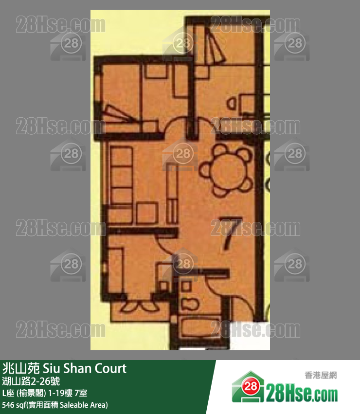 兆山苑 L座 (榆景閣)4樓 7室 平面圖
