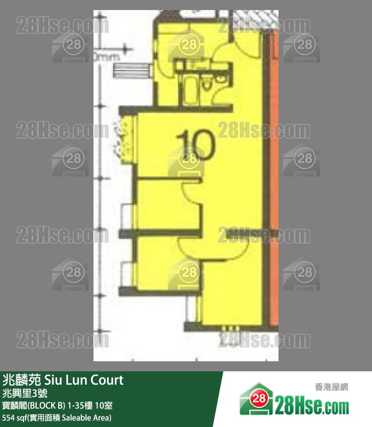 兆麟苑 宝麟阁(BLOCK B)12楼 10室 平面图