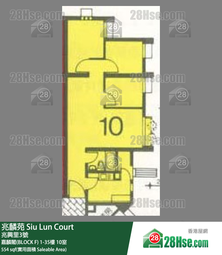 兆麟苑 嘉麟阁(BLOCK F)3楼 10室 平面图
