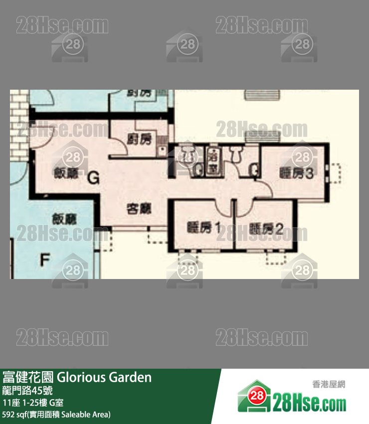 富健花園 11座21樓 G室 平面圖