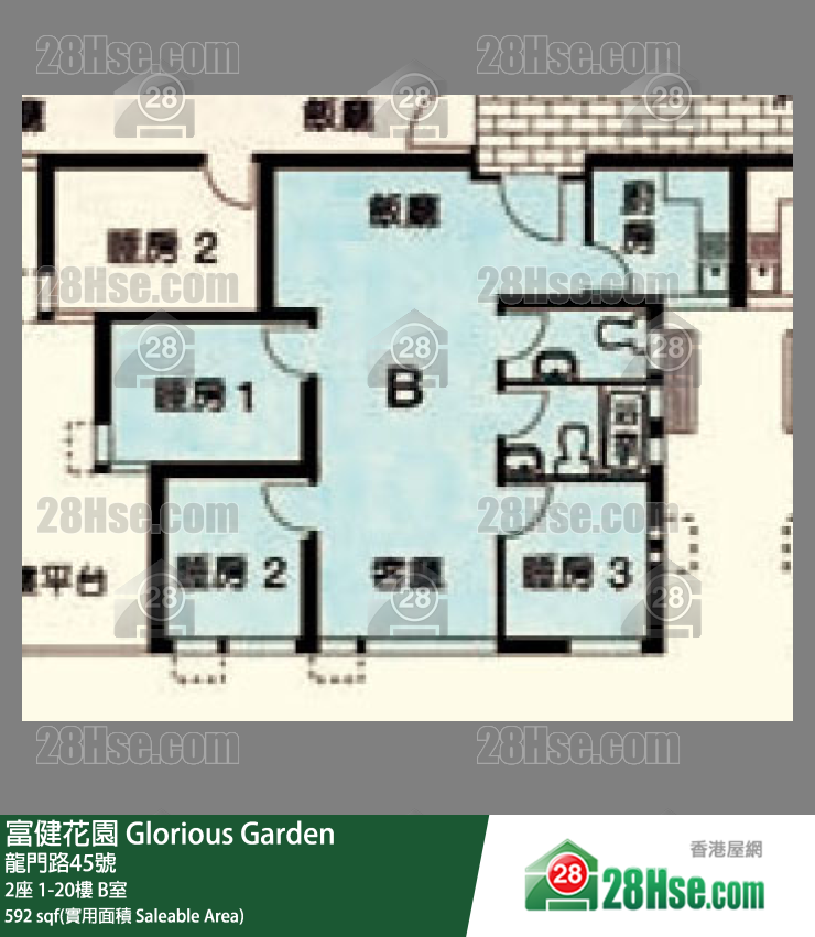 富健花園 2座18樓 B室 平面圖