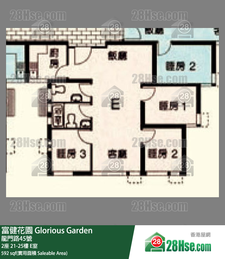 富健花園 2座23樓 E室 平面圖