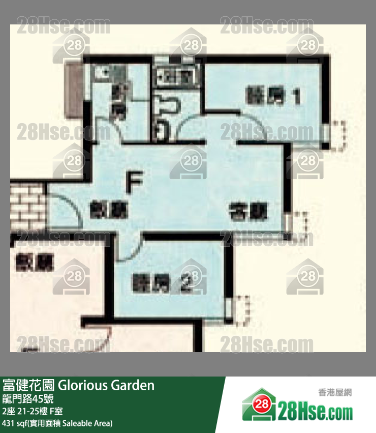 富健花園 2座25樓 F室 平面圖