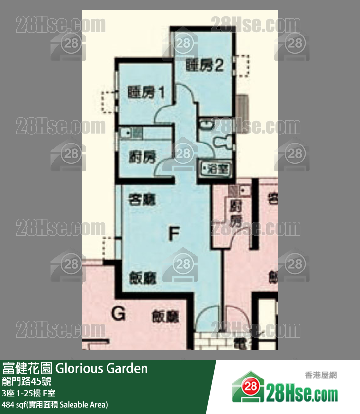 富健花園 3座10樓 F室 平面圖