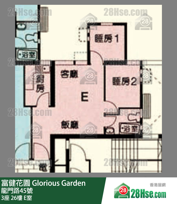 富健花園 3座26樓 E室 平面圖