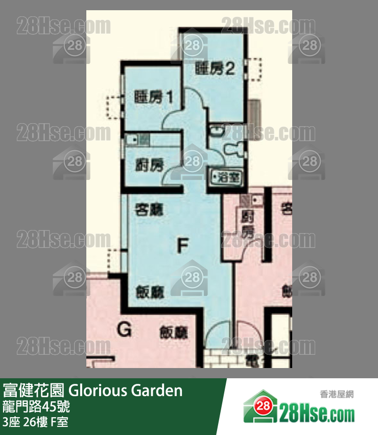 富健花園 3座26樓 F室 平面圖