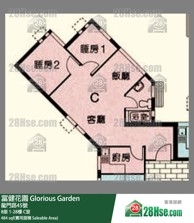 富健花園 8座21樓 C室 平面圖