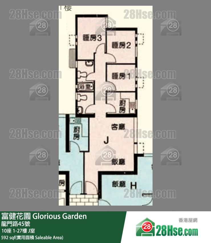富健花園 10座14樓 J室 平面圖