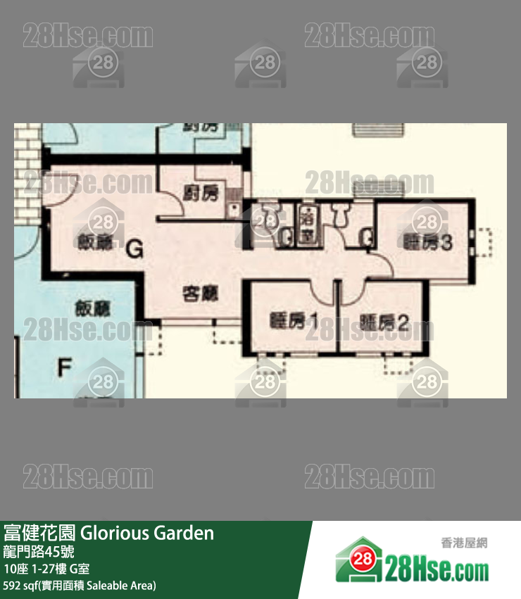 富健花園 10座 15樓 G室 平面圖