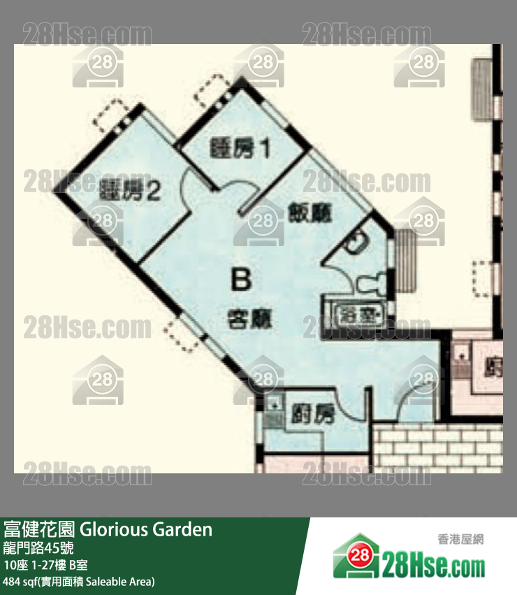 富健花園 10座18樓 B室 平面圖