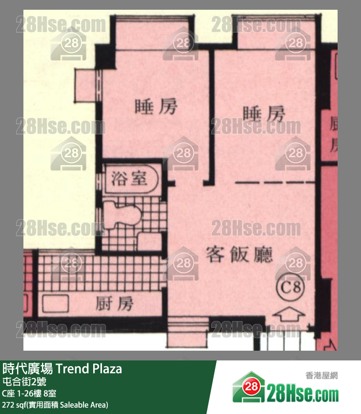 時代廣場 C座16樓 8室 平面圖
