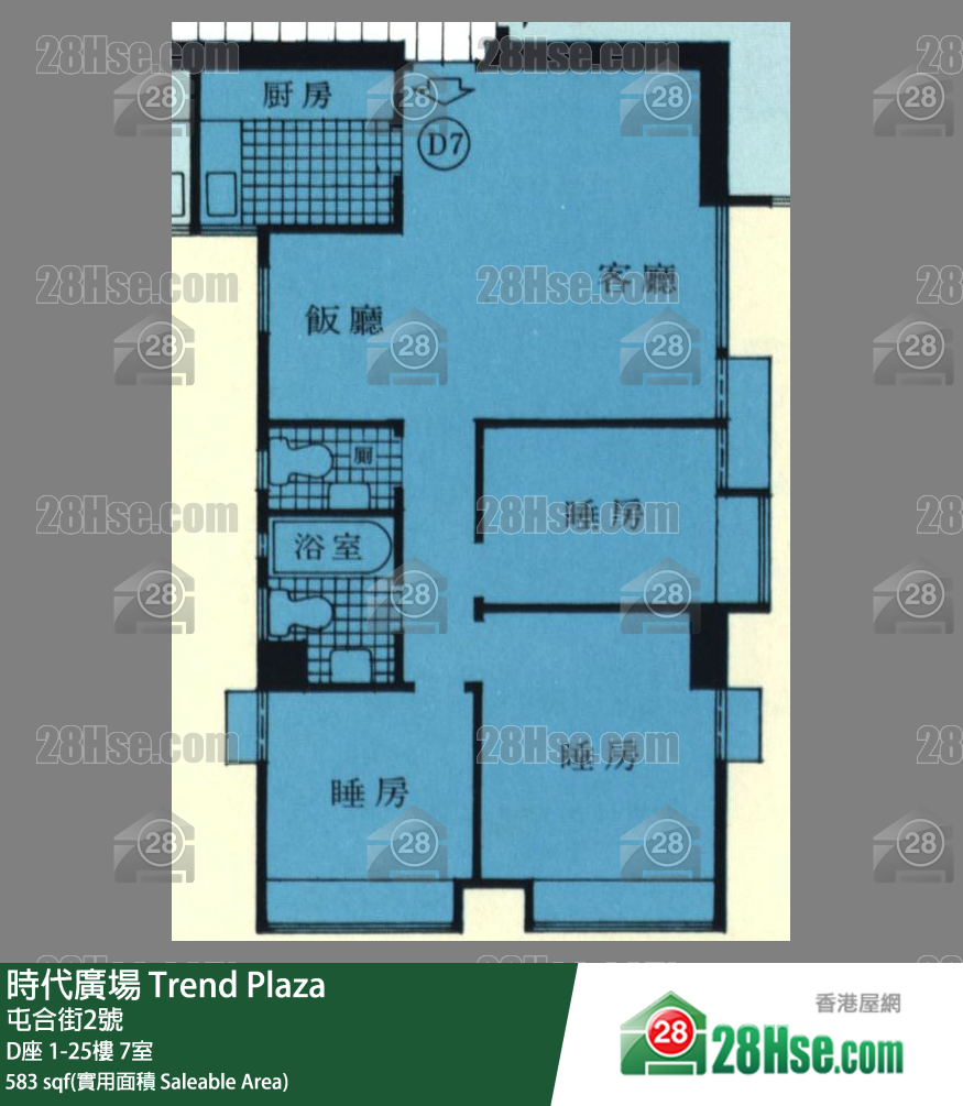 時代廣場 D座22樓 7室 平面圖