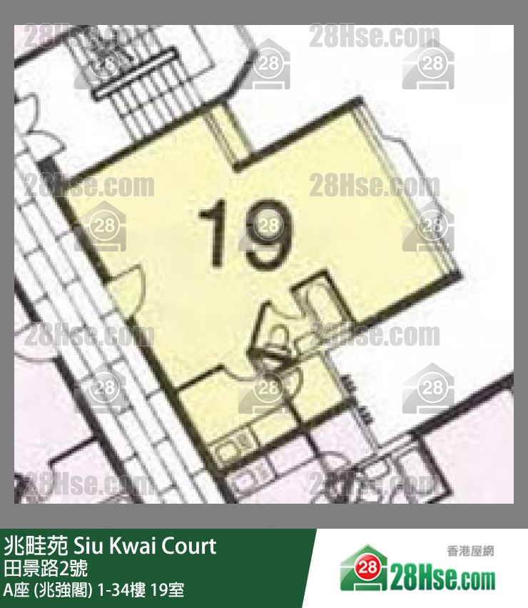 兆畦苑 A座 (兆强阁)24楼 19室 平面图