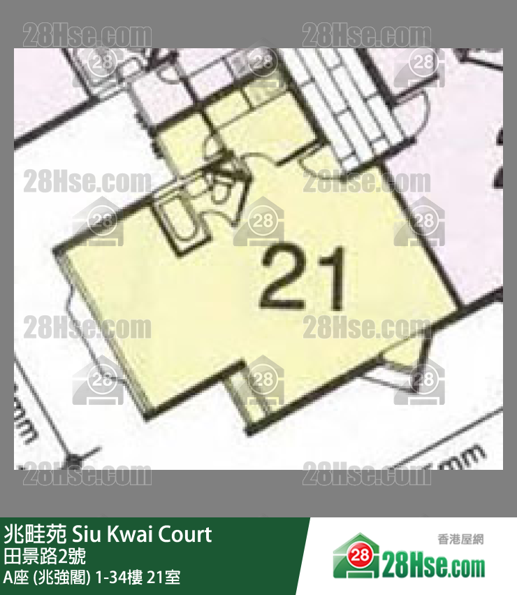 兆畦苑 A座 (兆强阁)12楼 21室 平面图