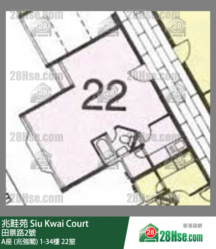 兆畦苑 A座 (兆强阁)6楼 22室 平面图