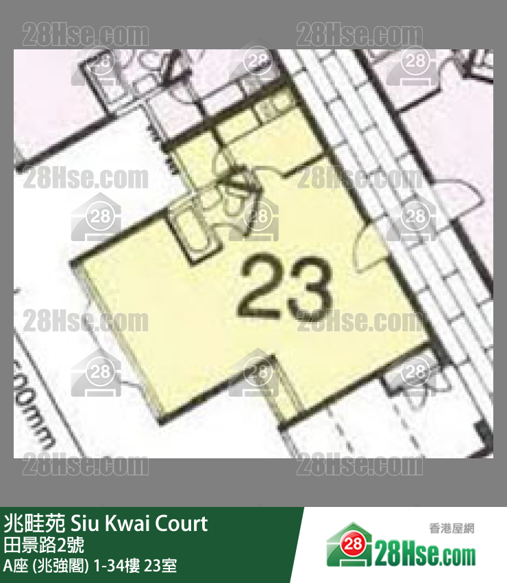 兆畦苑 A座 (兆强阁) 3楼 23室 平面图