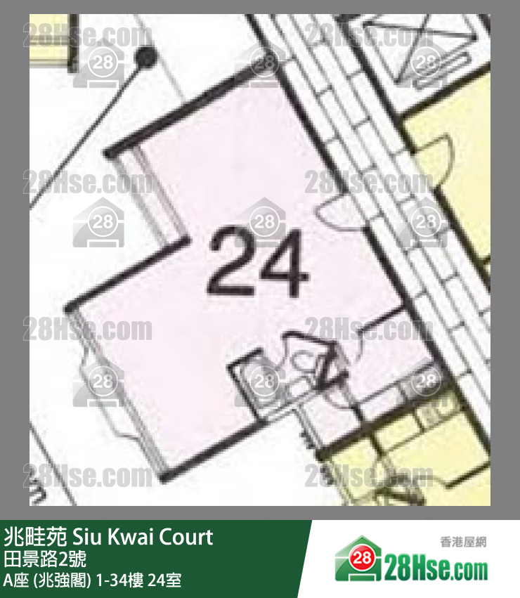 兆畦苑 A座 (兆强阁)24楼 24室 平面图