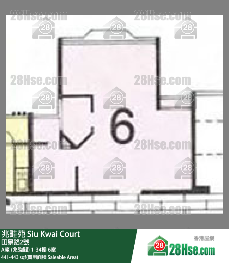 兆畦苑 A座 (兆强阁)32楼 6室 平面图