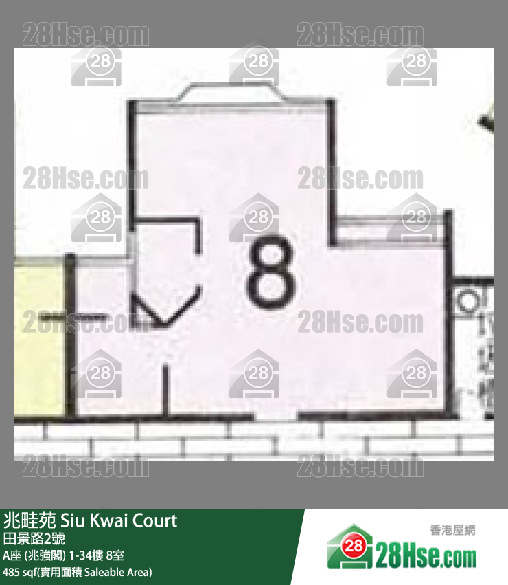 兆畦苑 A座 (兆强阁)25楼 8室 平面图