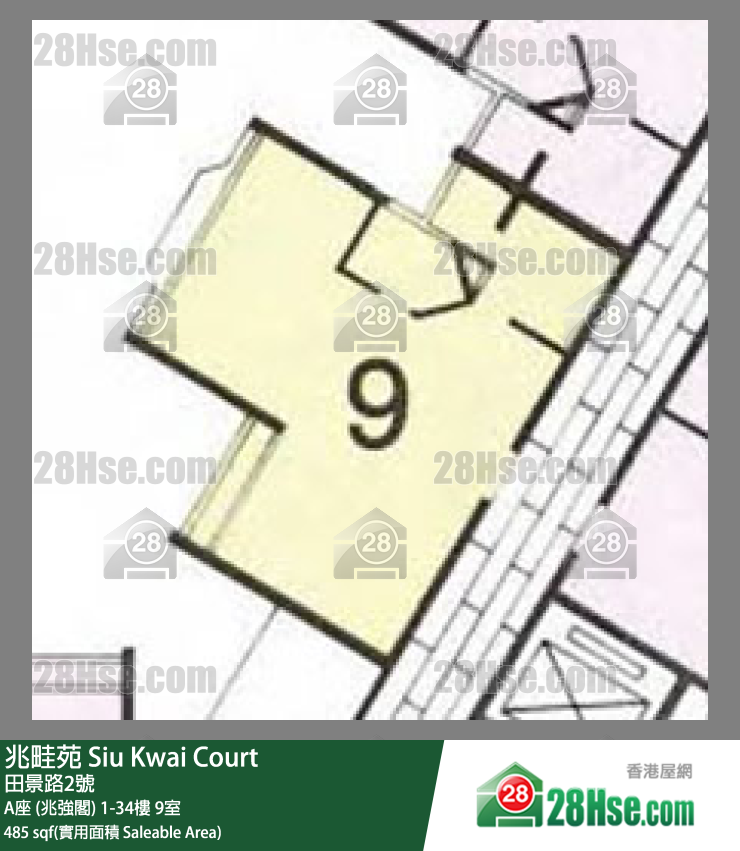兆畦苑 A座 (兆强阁)27楼 9室 平面图
