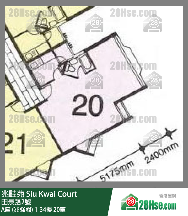 兆畦苑 A座 (兆强阁)29楼 20室 平面图