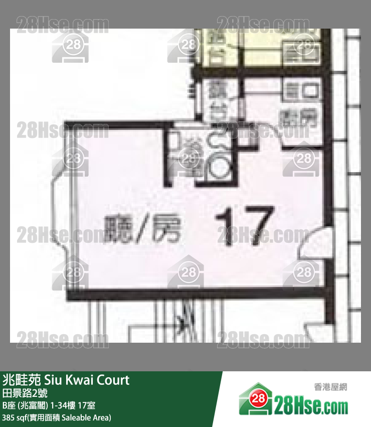 Siu Kwai Court Unit FloorPlan (Provided by 28Hse)