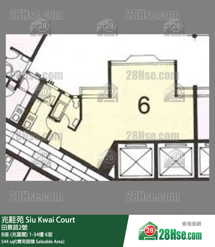 兆畦苑 B座 (兆富阁) 11楼 6室 平面图