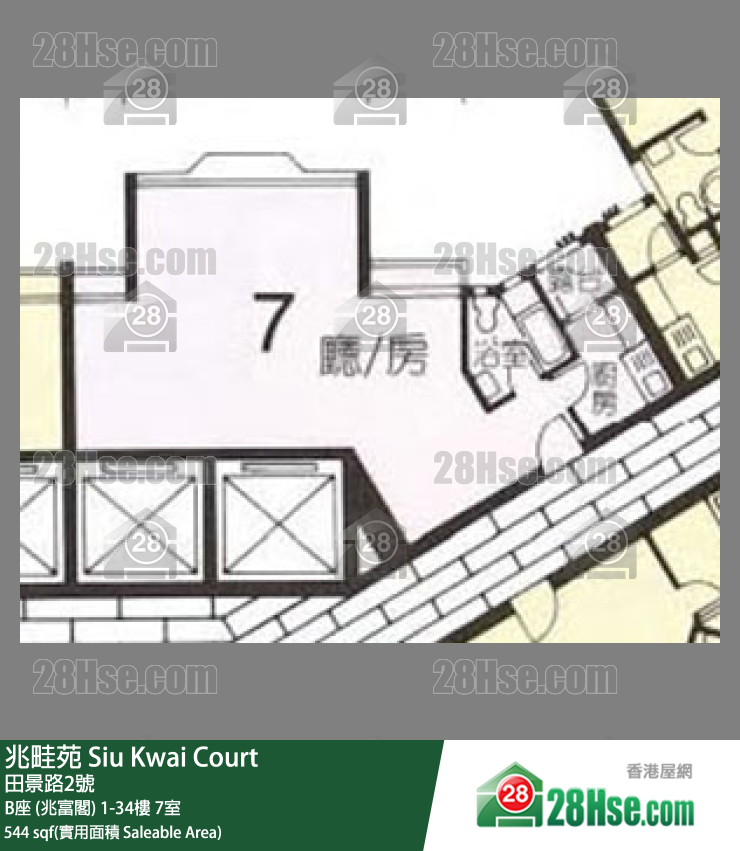 兆畦苑 B座 (兆富阁)1楼 7室 平面图