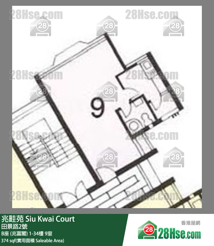 兆畦苑 B座 (兆富阁) 30楼 9室 平面图