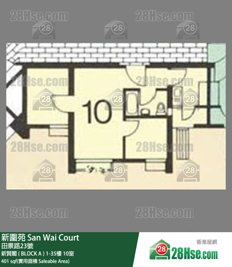 新围苑 新贤阁 ( BLOCK A )10楼 10室 平面图