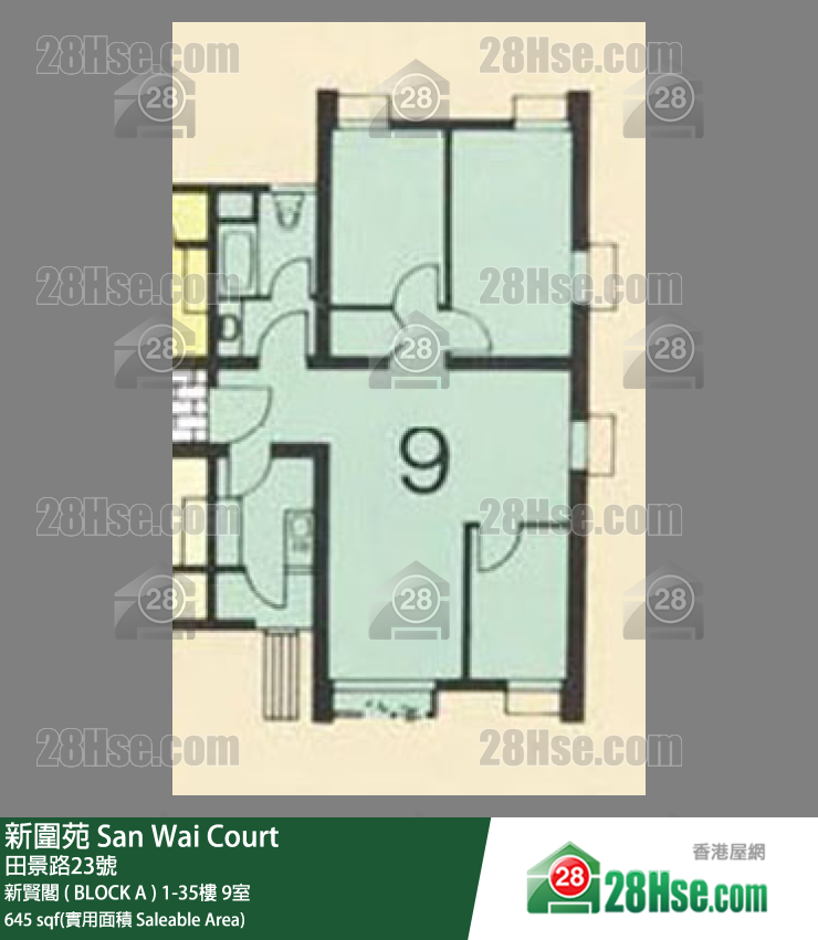 新围苑 新贤阁 ( BLOCK A )2楼 9室 平面图