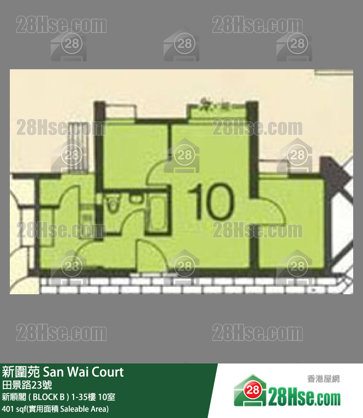 新圍苑 新順閣 ( BLOCK B )10樓 10室 平面圖