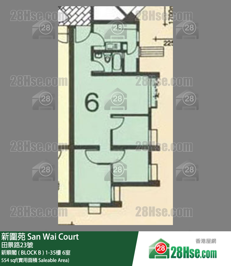 新圍苑 新順閣 ( BLOCK B )10樓 6室 平面圖