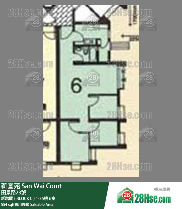 新圍苑 新碧閣 ( BLOCK C )2樓 6室 平面圖