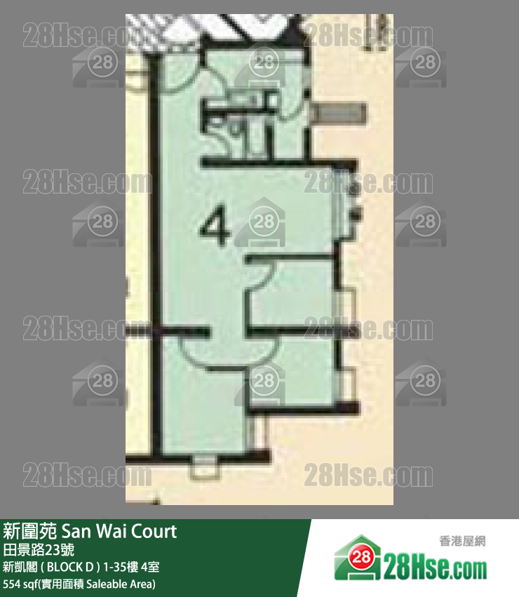 新围苑 新凯阁 ( BLOCK D )29楼 4室 平面图