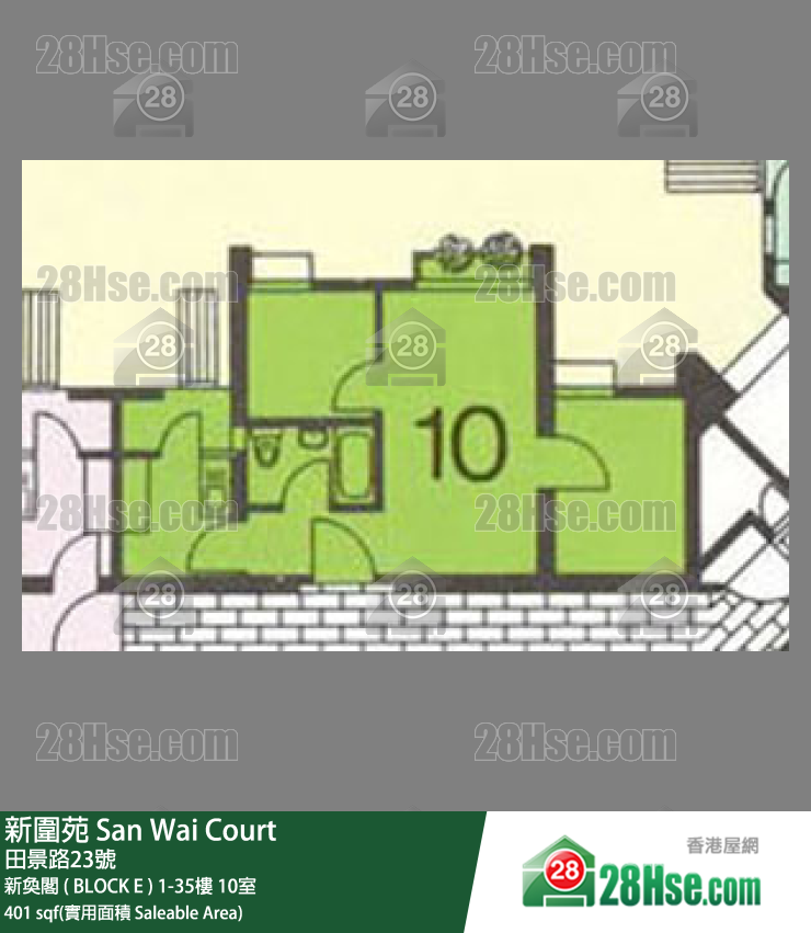 新圍苑 新奐閣 ( BLOCK E )6樓 10室 平面圖