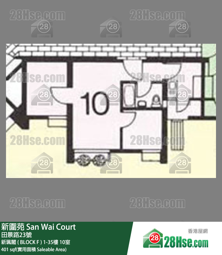 新围苑 新佩阁 ( BLOCK F )18楼 10室 平面图