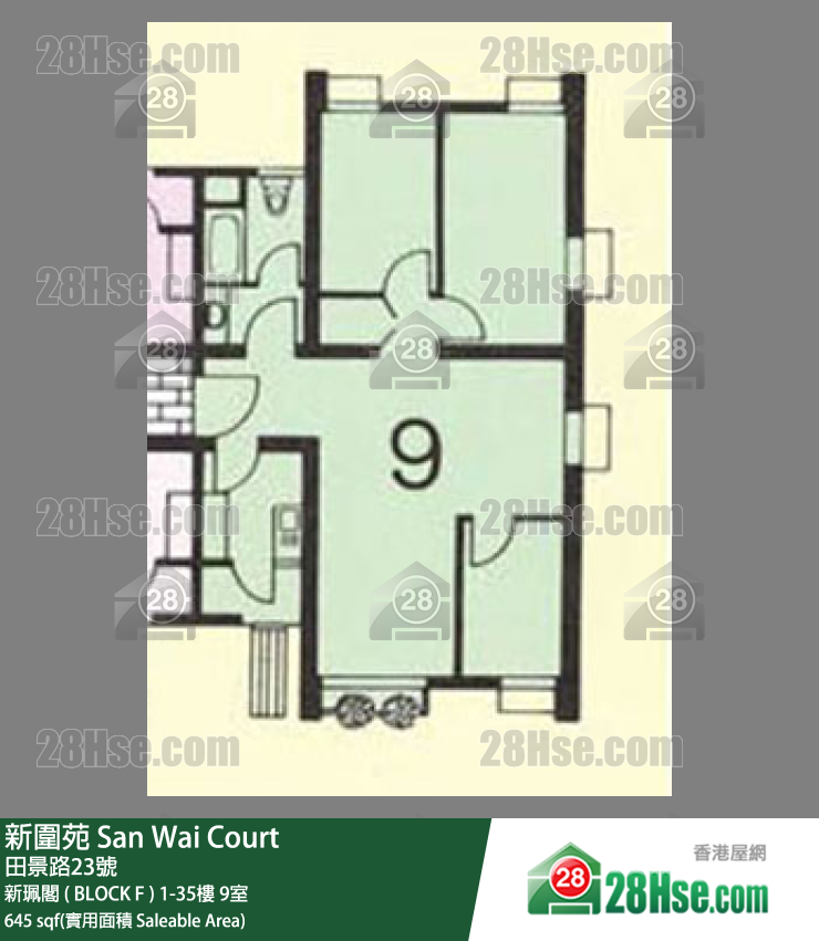 新围苑 新佩阁 ( BLOCK F )21楼 9室 平面图