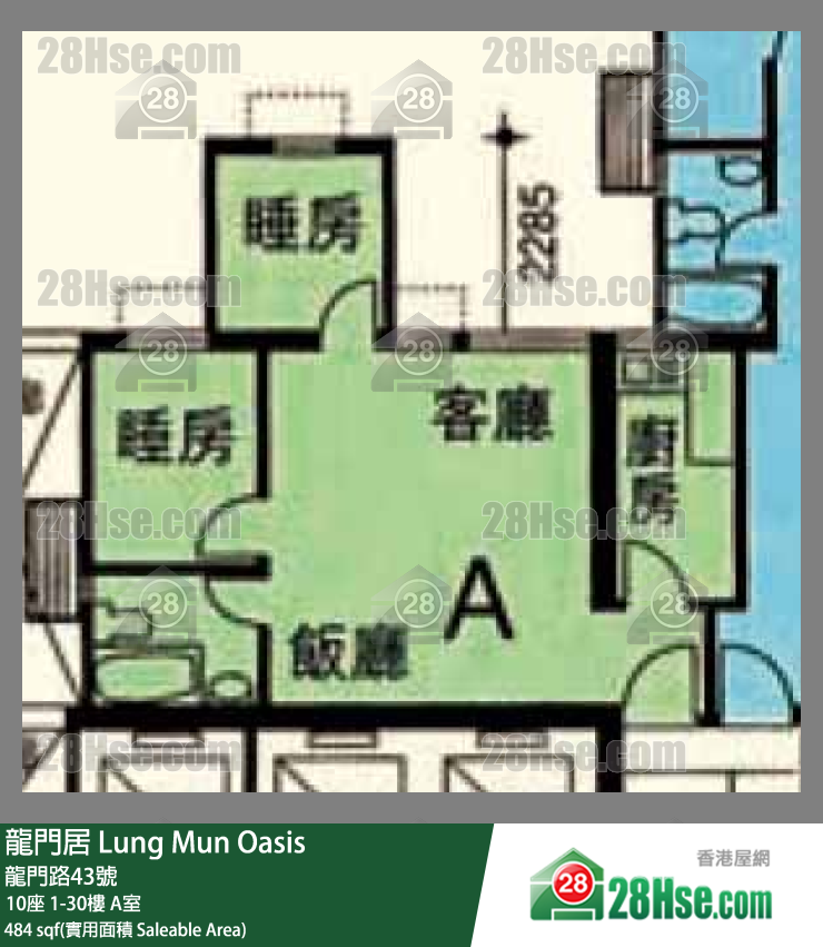 龙门居 10座3楼 A室 平面图