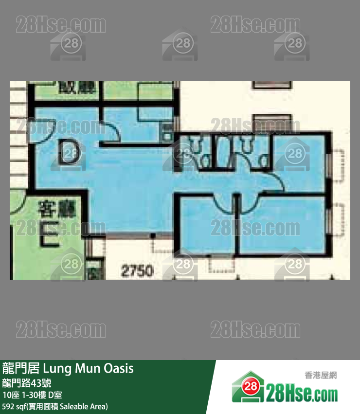 龍門居 10座 10樓 D室 平面圖