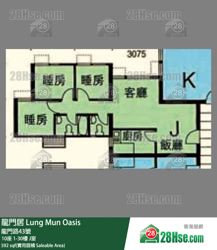 龍門居 10座 23樓 J室 平面圖