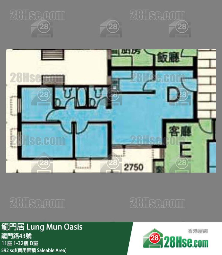 龍門居 11座11樓 D室 平面圖