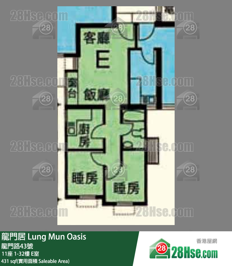 龍門居 11座18樓 E室 平面圖