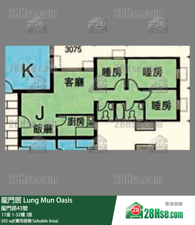 龙门居 单位平面图(由 28Hse 提供)