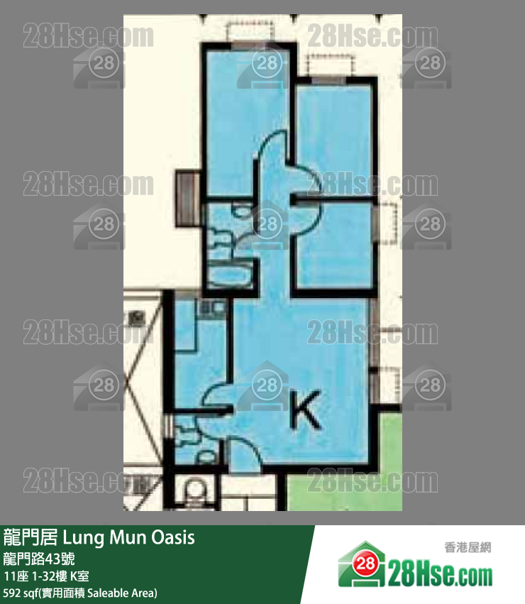 龍門居 11座 30樓 K室 平面圖