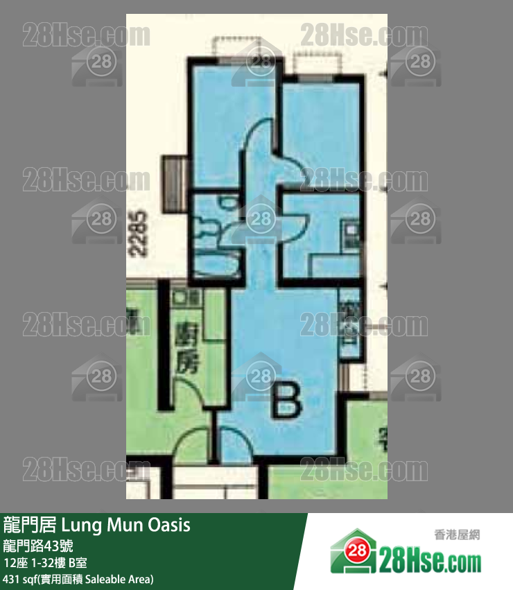 龍門居 12座31樓 B室 平面圖