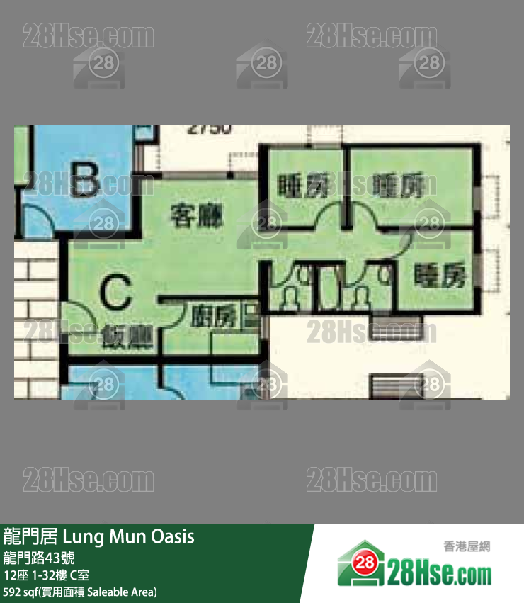 龍門居 12座19樓 C室 平面圖